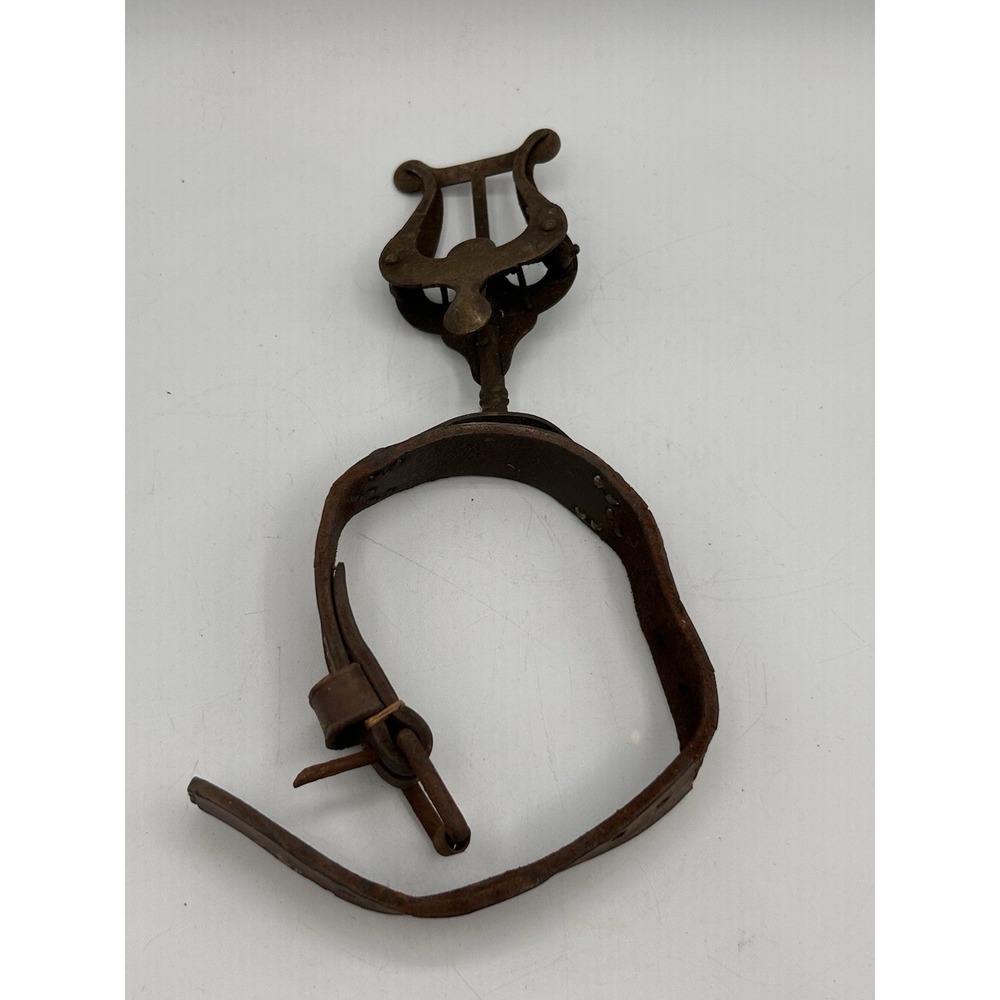 Vintage Lyre Marching Band Sheet Music Holder Clamp with Leather Wrist Strap
